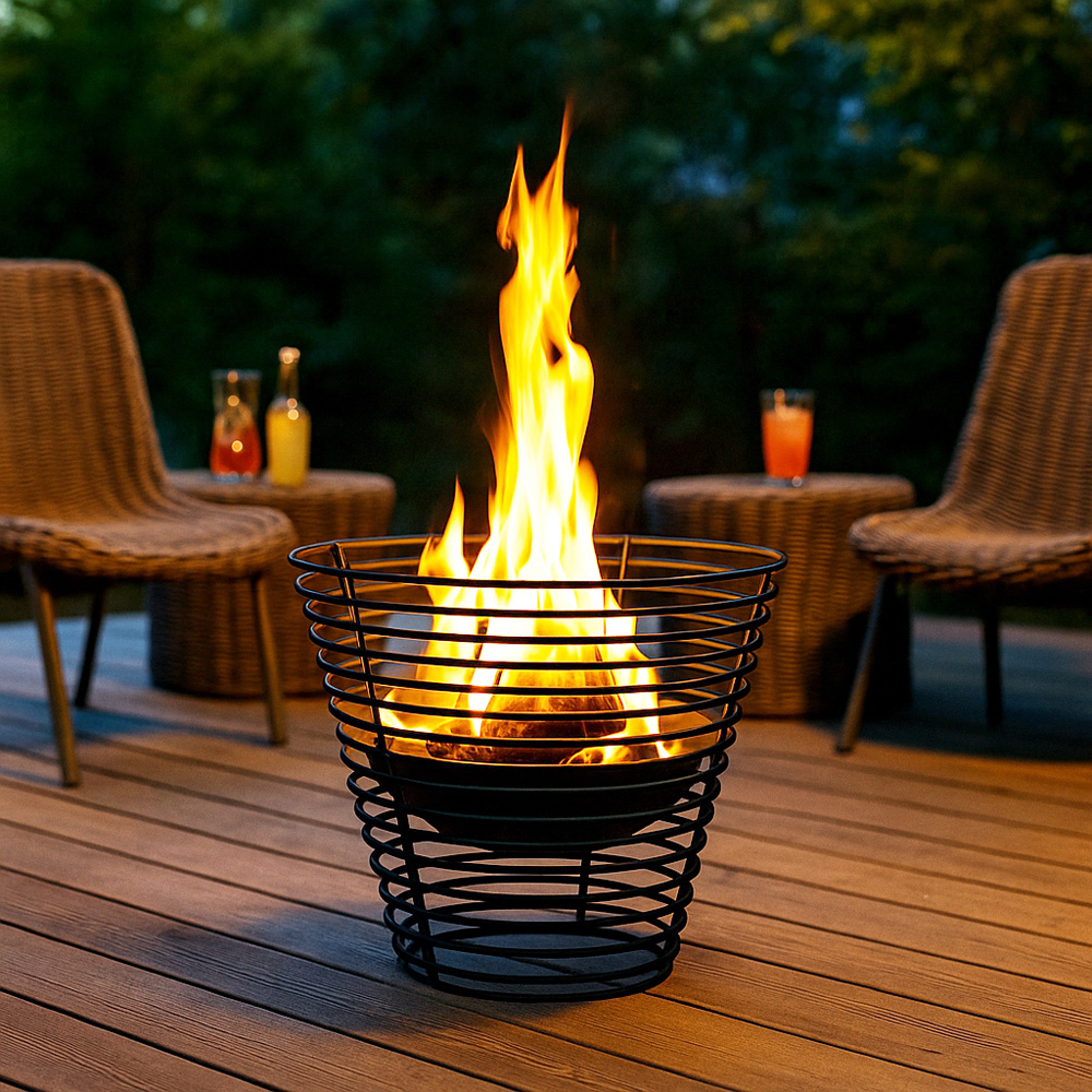 Jack Stonehouse Black Outdoor Fire Pit Basket Image 2
