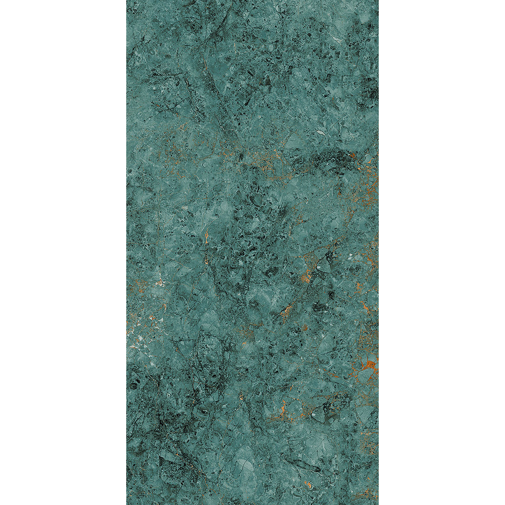 Top Ceramics Turquoise-Green Marble Effect High Gloss Porcelain Wall Tile 1200 x 600mm Image 2