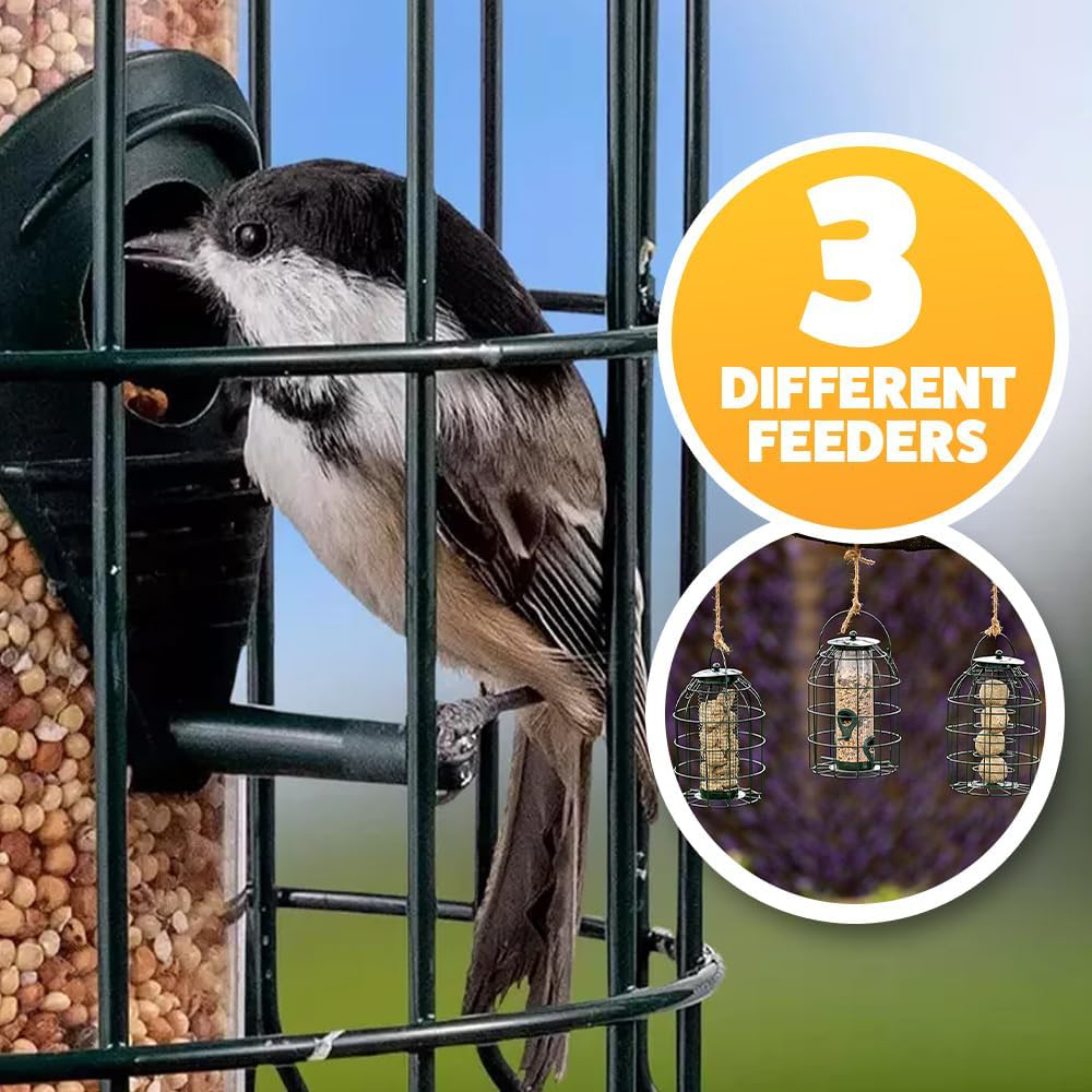 Marco Paul Squirrel Proof Seed Fat Ball and Nut Bird Feeder 3 Pack Image 4