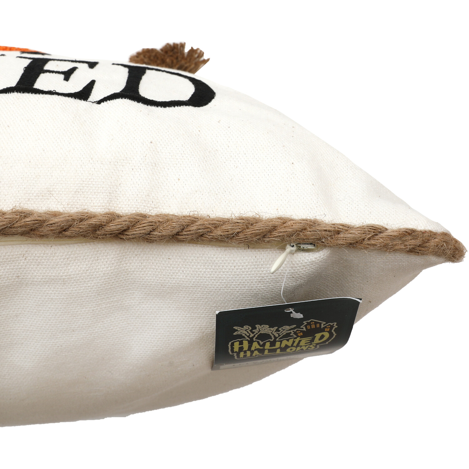 Let's Get Wicked Cushion White and Black Image 3