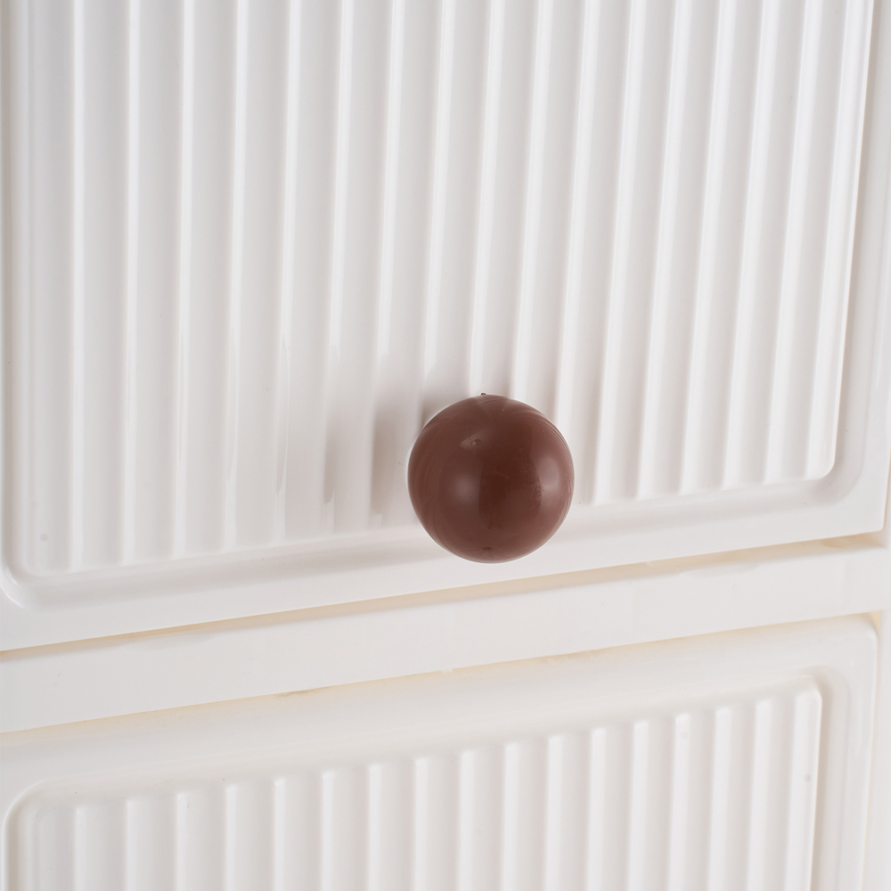 Living and Home 5-Tier White and Brown Slim Storage Cabinet with Wheels Image 4