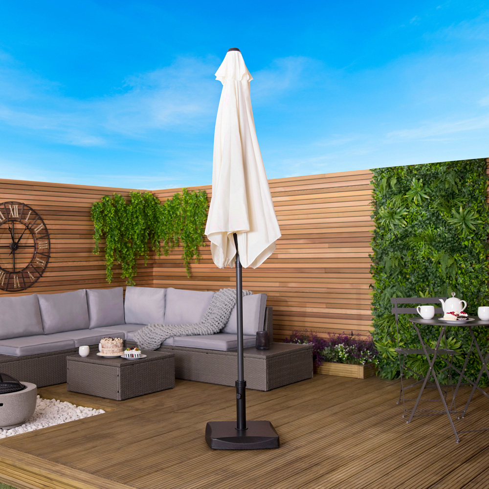 Charles Bentley Cream Metal Crank and Tilt Parasol 2.7m Image 7