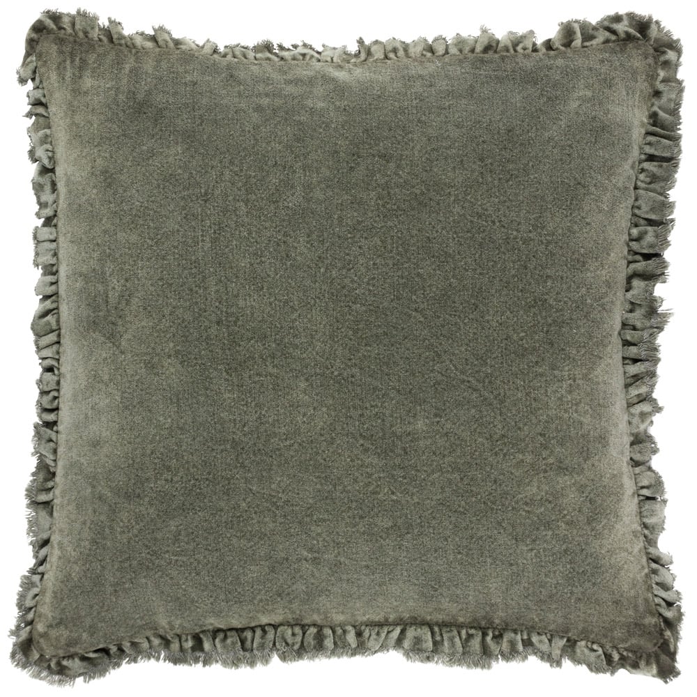 Yard Bertie Moss Cotton Velvet Cushion Image 1