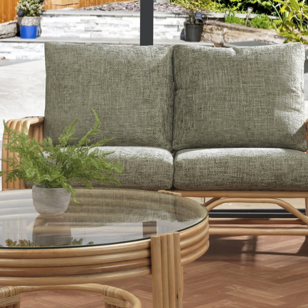 Desser Furniture Pretzel 2 Seater Natural Rattan Jubilee Sage Sofa Image 4