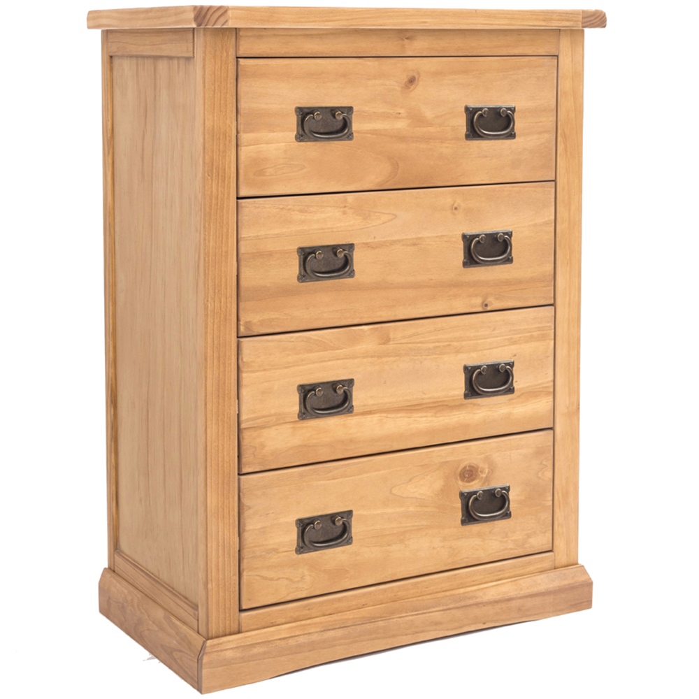 Cabinet Bits Lucca 4 Drawer Antique Wax Brass Drop Handle Chest of Drawers Image 3