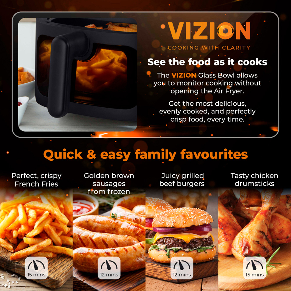 Tower Vortx Vizion T17123 Colour Display Digital Air Fryer 7.5L Image 4
