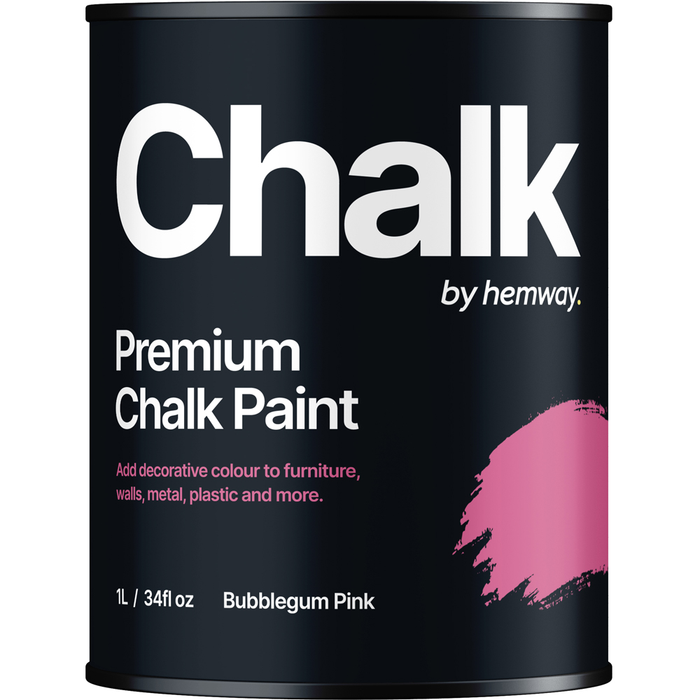 Hemway Bubblegum Pink Furniture and Walls Matt Chalk Paint 1L Image 2