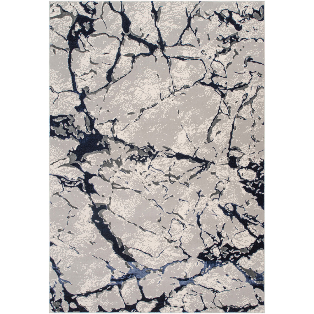 Smart Living Venice Blue Carved Rug 160 x 230cm | Homebase