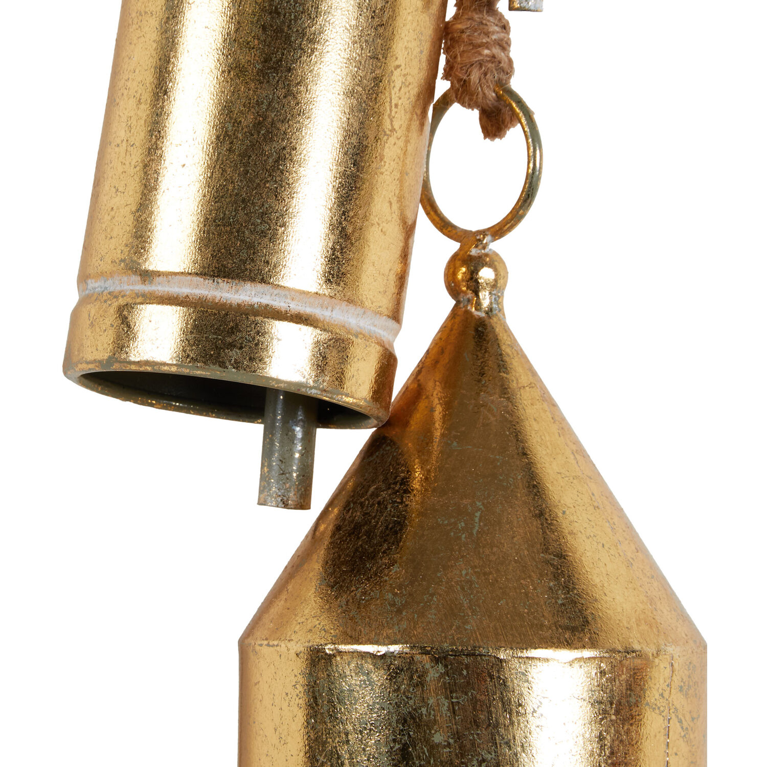 Mistletoe Cottage 3 Gold Metal Hanging Bell Image 2