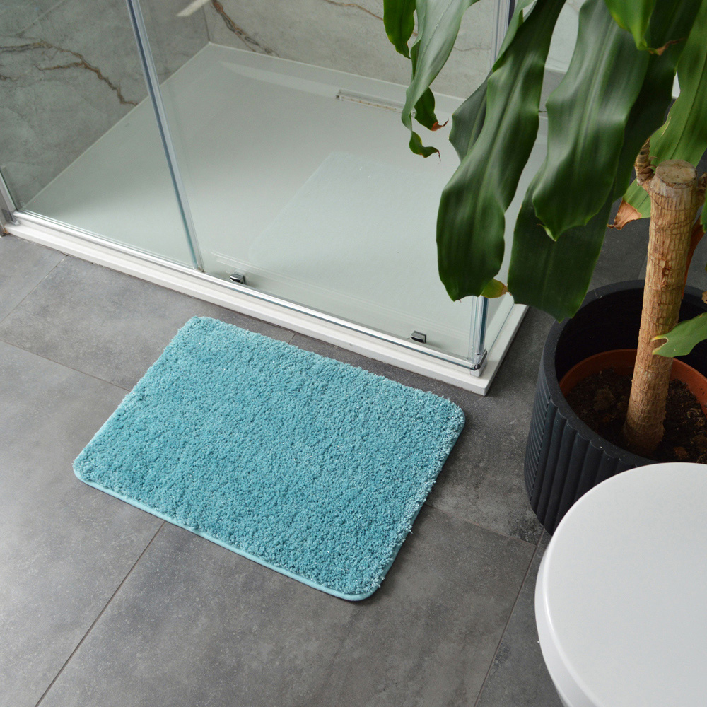 Allure Bath Fashions Sparkle Bling Duck Egg Non Slip Bath Mat 40 x 60cm Image 2
