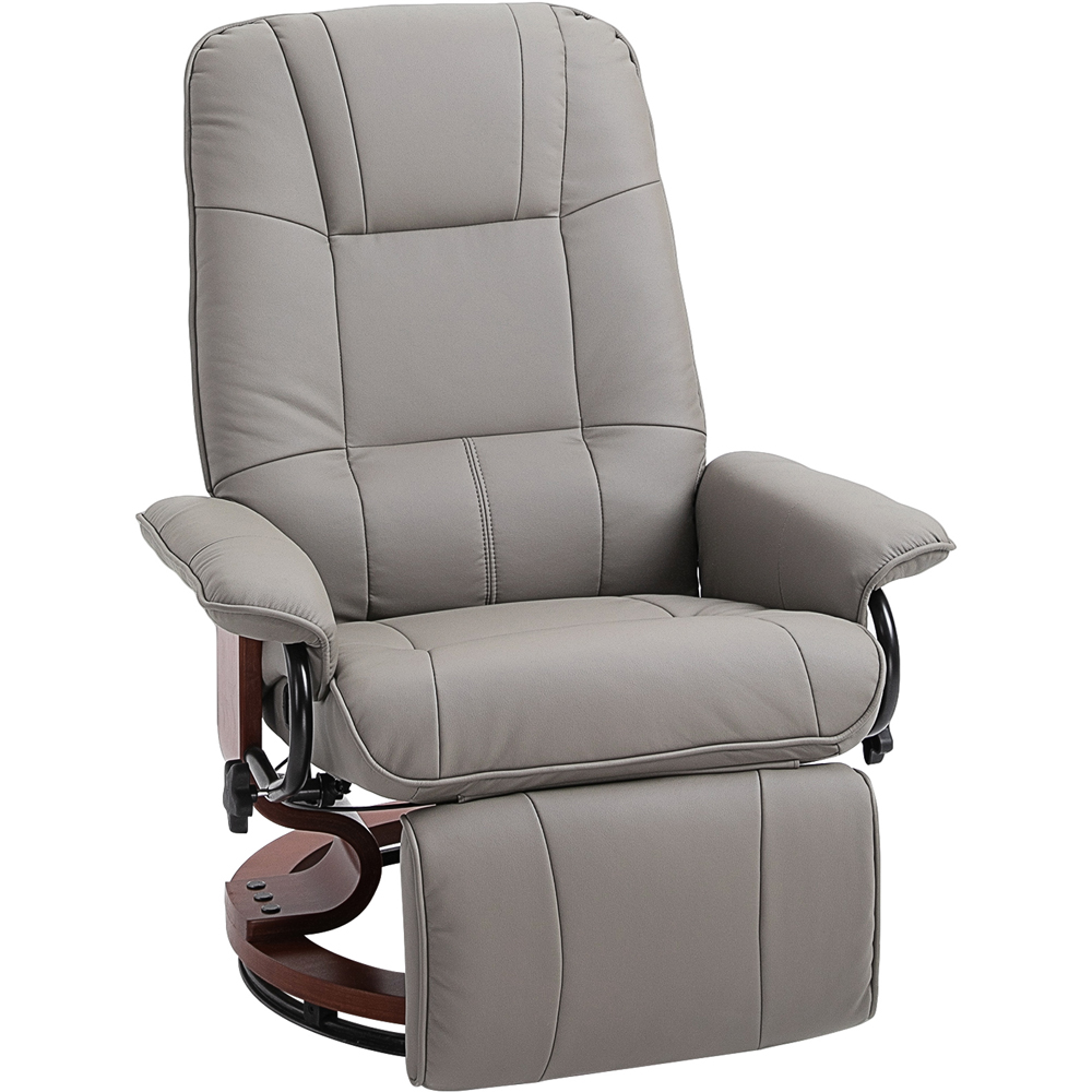 Portland Grey Faux Leather Manual Recliner Chair Image 2
