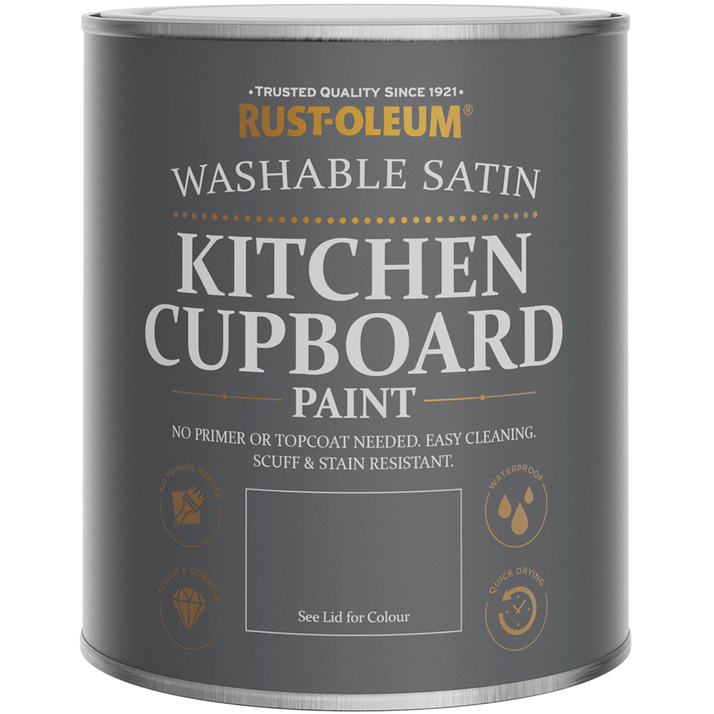 Rust-Oleum Kitchen Cupboard Flint Washable Satin Paint 750ml Image 2
