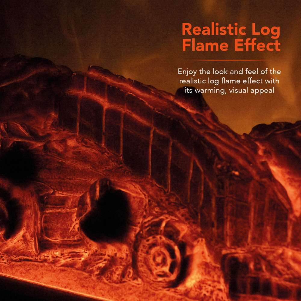 Warmlite Carlisle Black Cast Effect Stove Fire with Realistic Flame Effect 1800W 25 inch Image 4