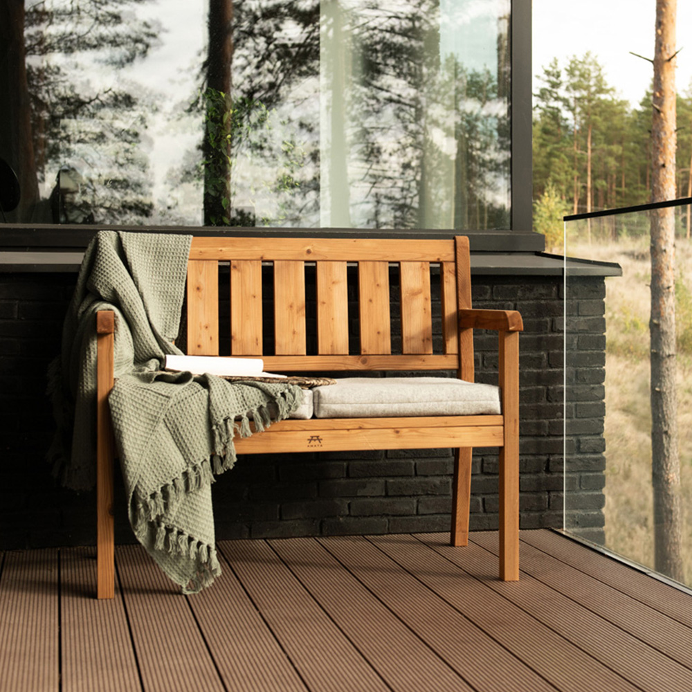 AMATA Ungurs 2 Seater Brown Straight Bench Image 7