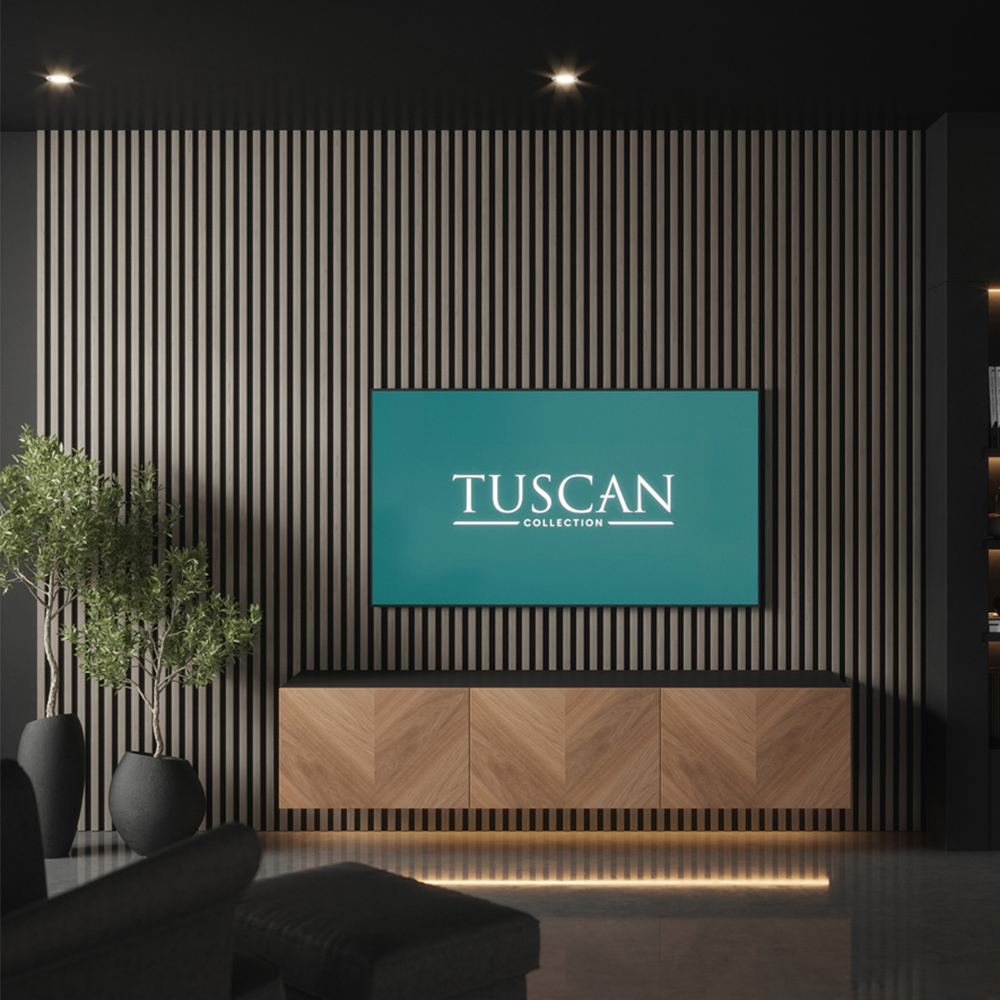 Tuscan Smoked Grey PVC Wrapped Acoustic Wall Panel 240 x 60.8cm Image 9
