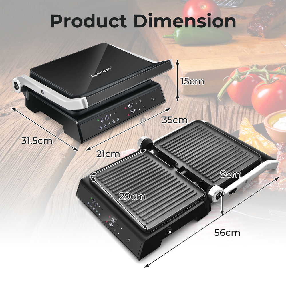 Costway 3 in 1 Electric Grill with Auto Cooking Modes 1200W Image 8