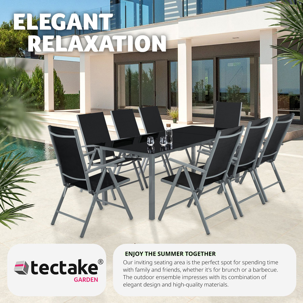 tectake Pompeii 8 Seater Adjustable Garden Dining Table Set Anthracite Image 4