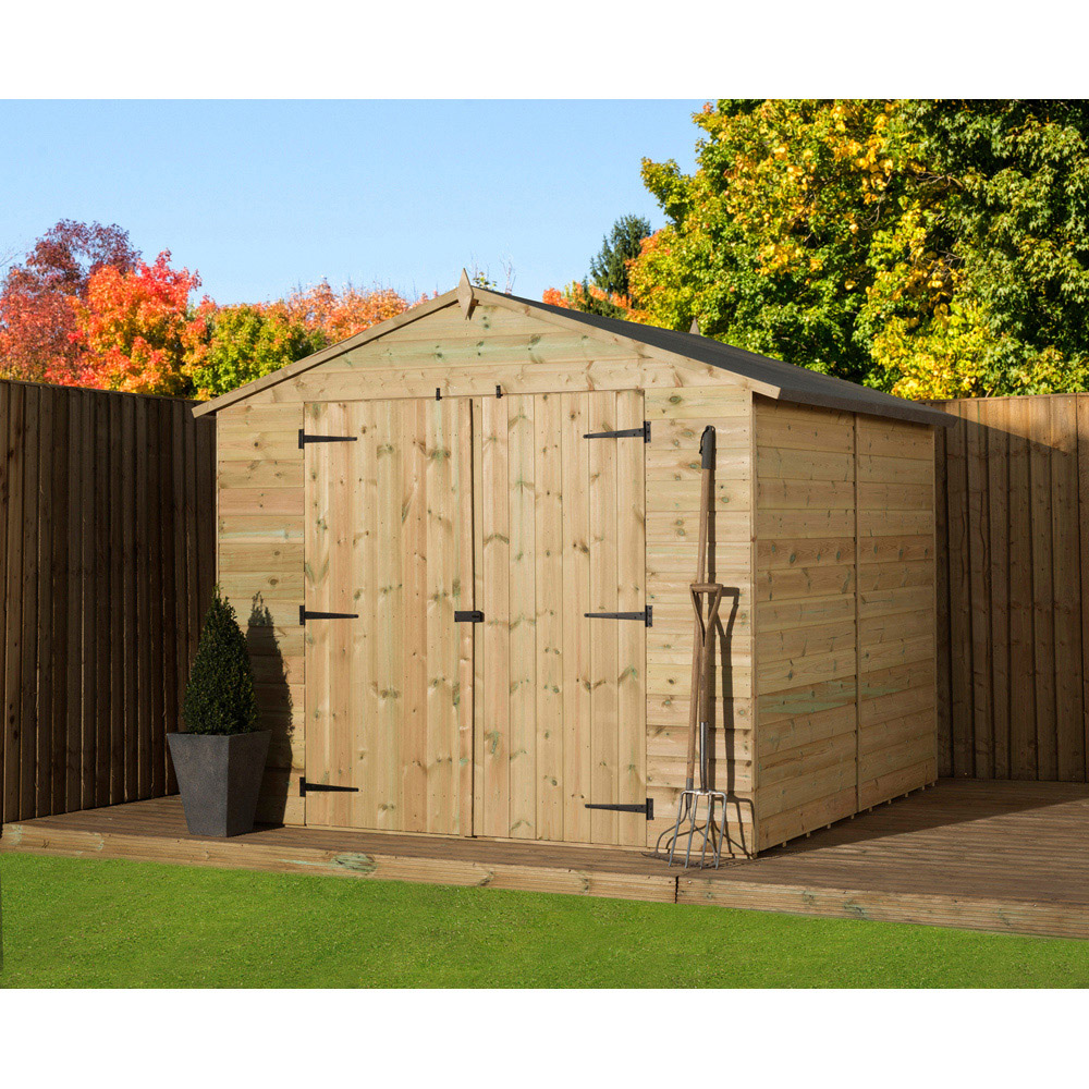 Empire Sheds 9500 8 x 9ft Double Door Tongue and Groove Apex Garden Shed Image 3
