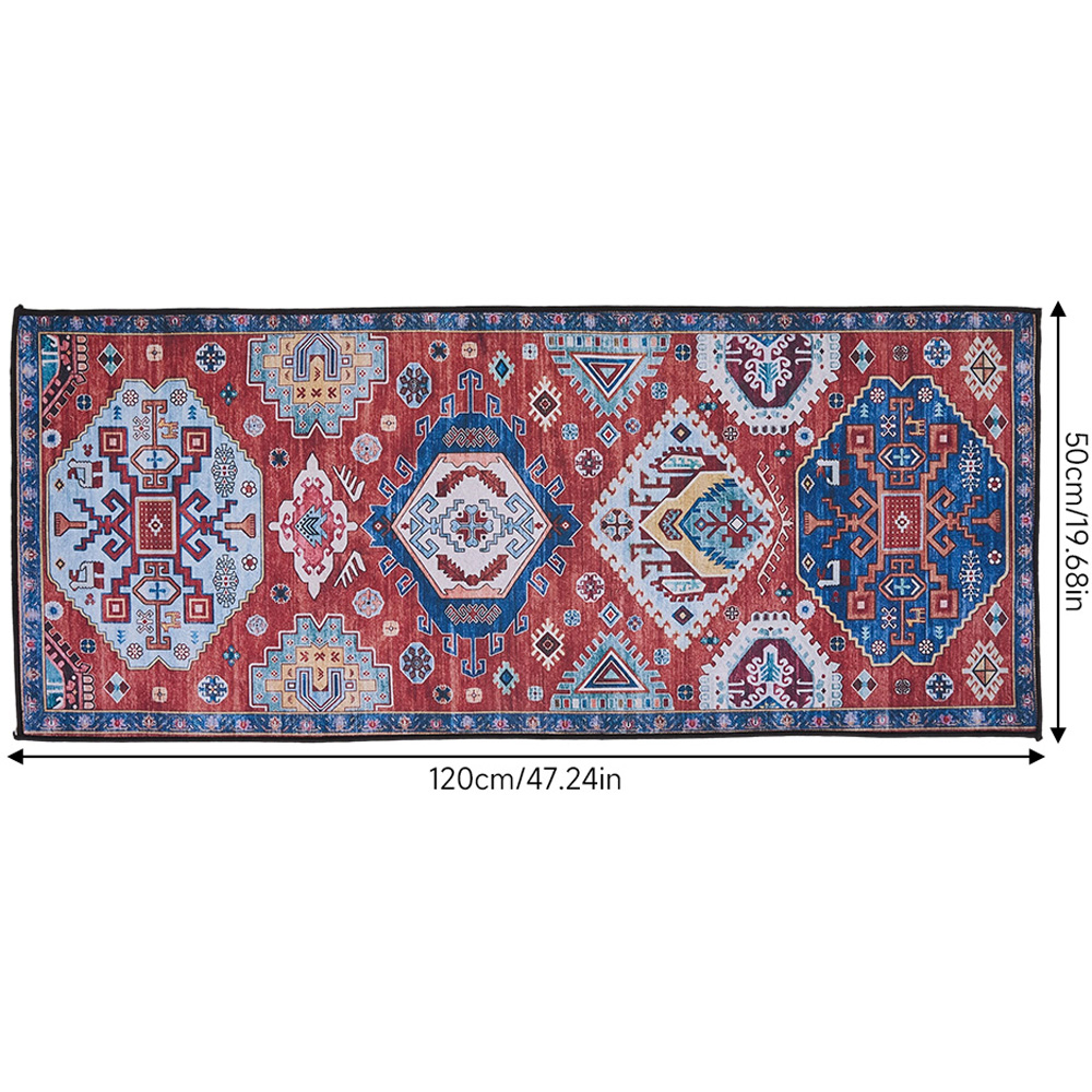 Living and Home Bohemian Red Eclectic Geometric Non-Slip Runner Rug 120 x 50cm Image 8