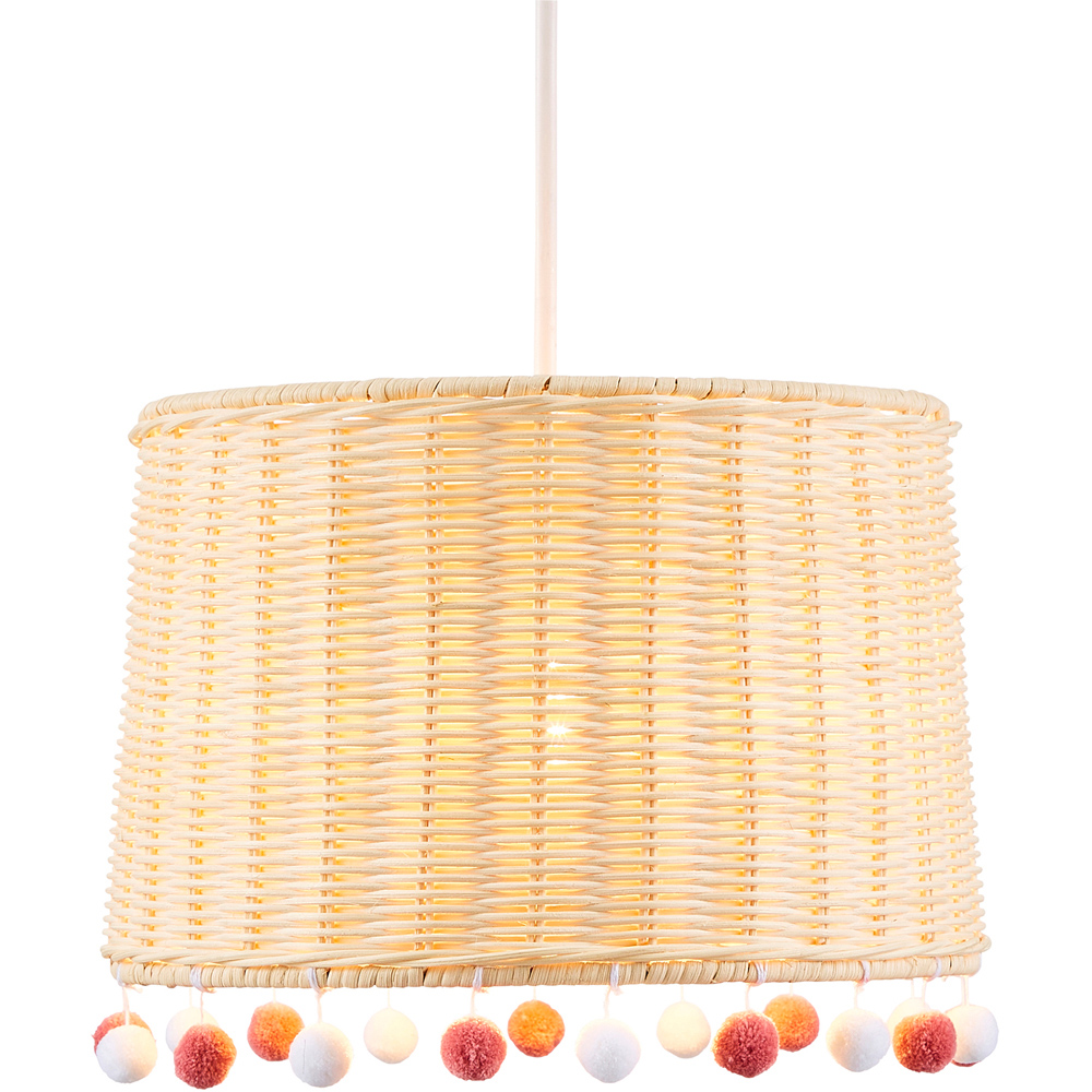 Glow Easyfit Natural Pompom Rattan Pendant Shade Image 3