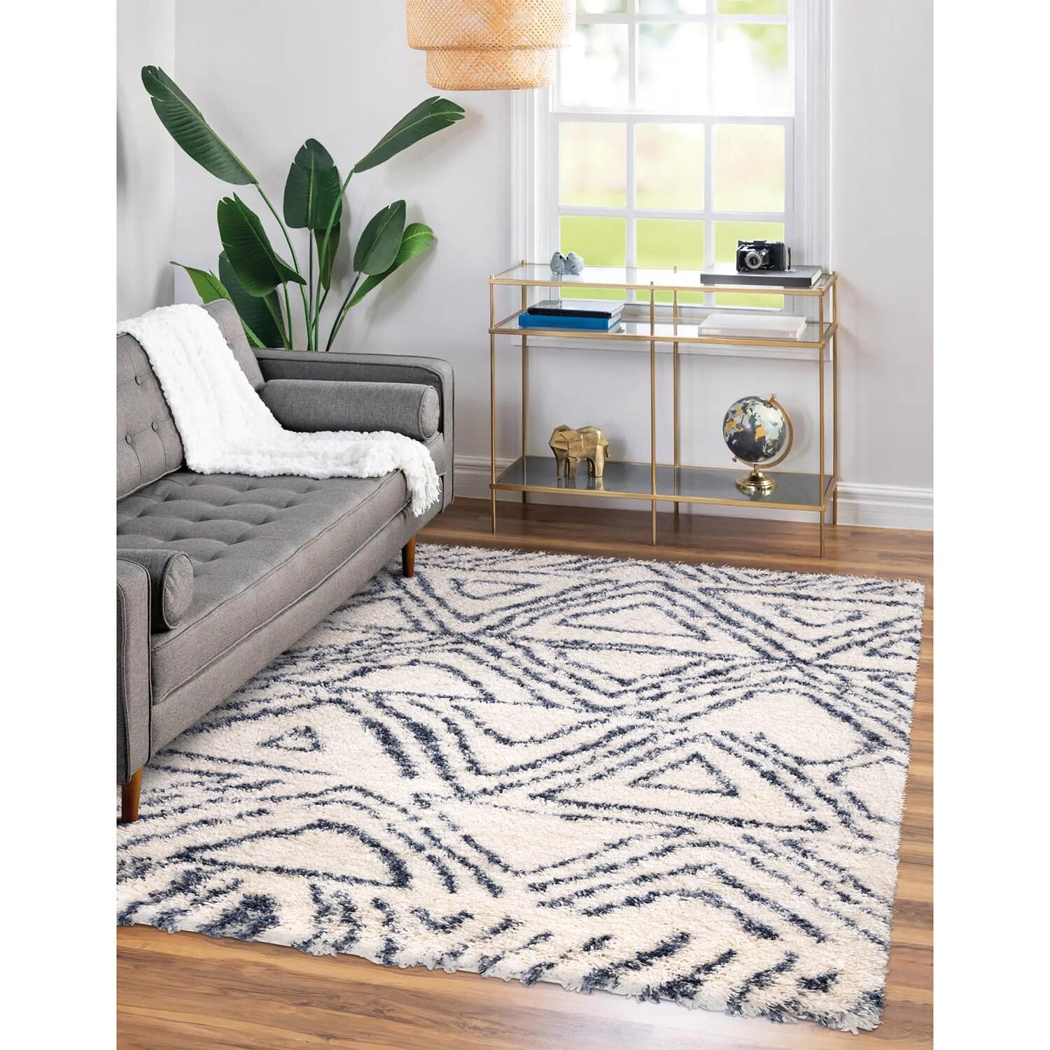 Tribal Boho Rug - White / 120cm Image 2