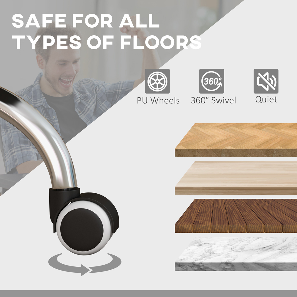 Portland Grey PU Leather Vibration Massage and Heat Office Chair with Footrest Image 6