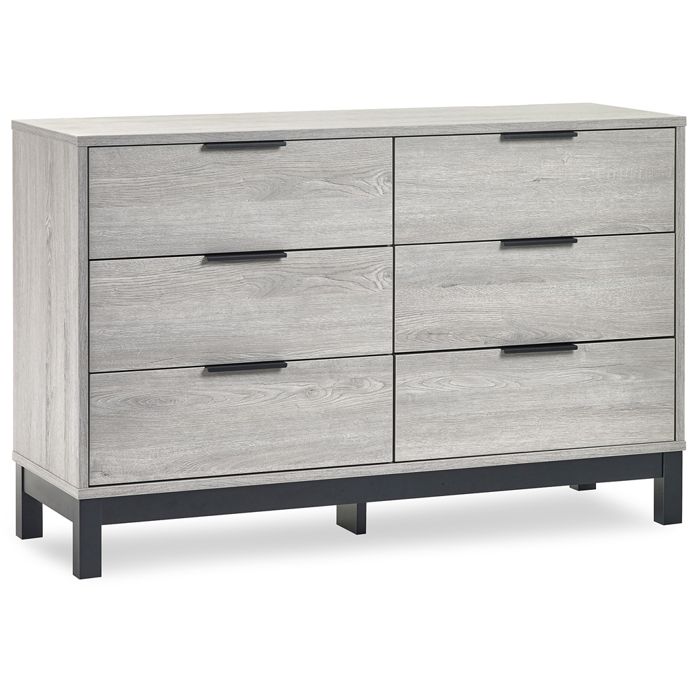 Julian Bowen Bali 6 Drawer Grey Oak Wide Chest of Drawers Image 2