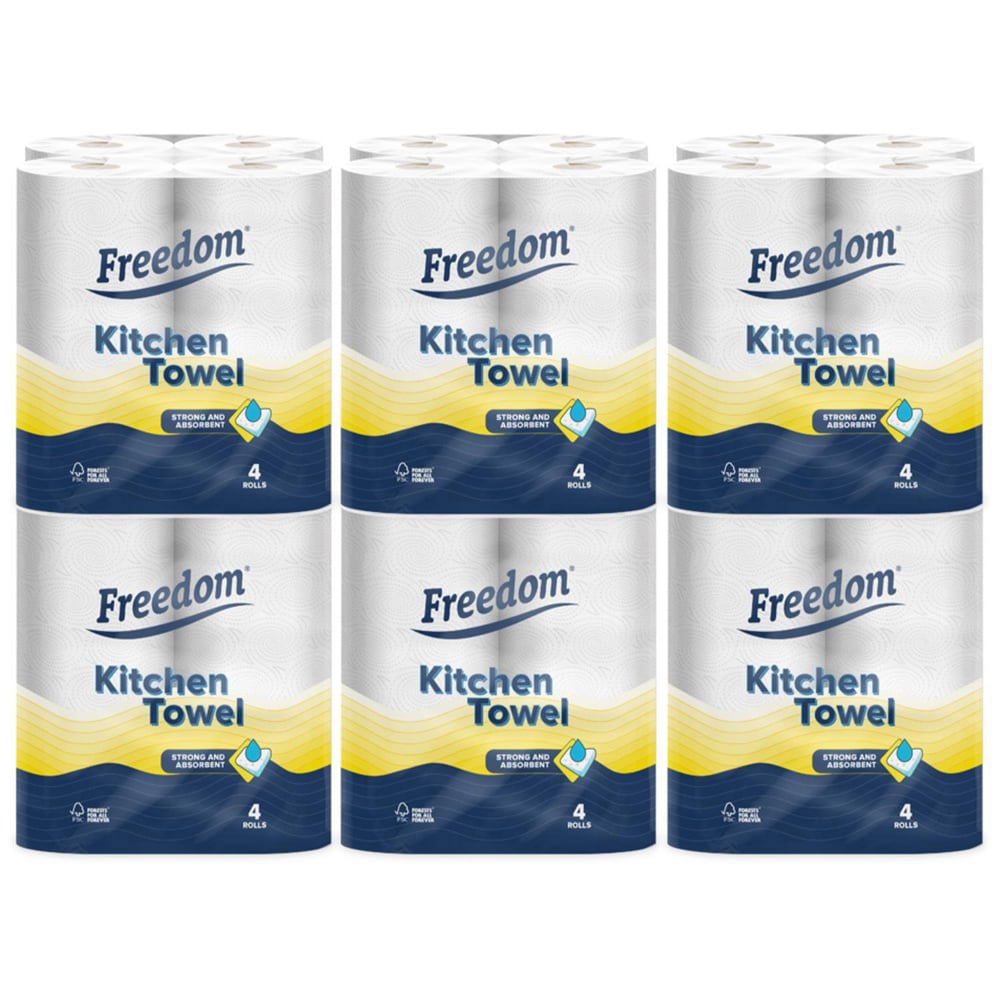 Freedom Aloe Vera Toilet Paper 3 Ply with Kitchen Towel 24 Rolls 2 Ply Image 5