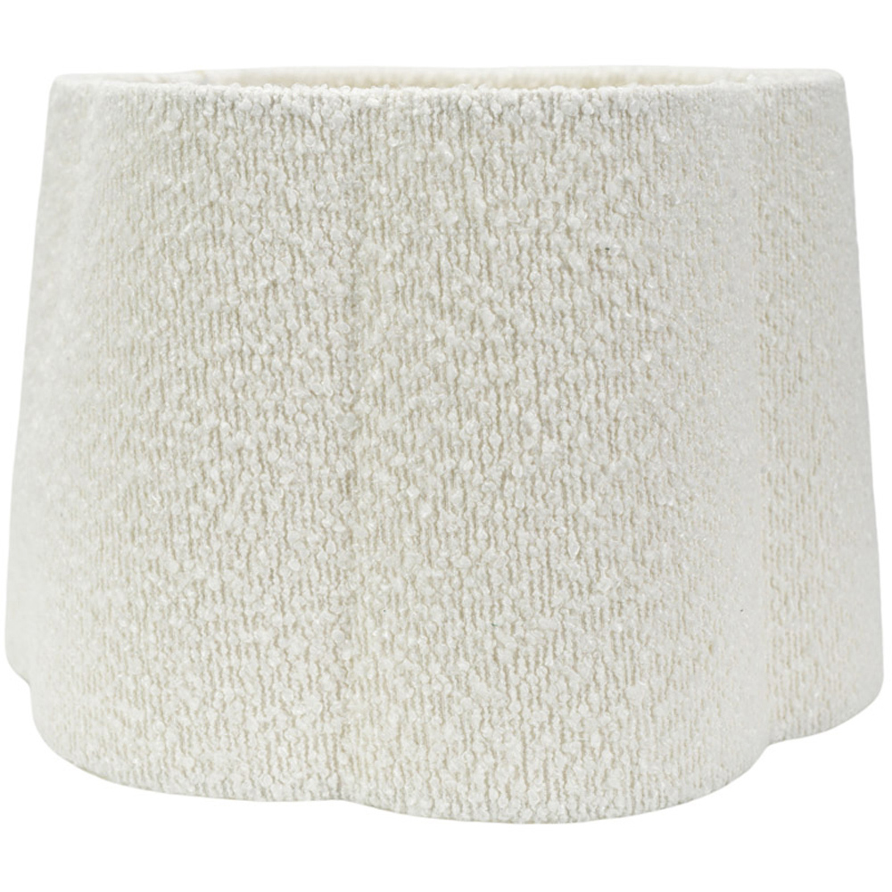 ValueLights Amy Cream Boucle Scallop Lamp Shade Image 1
