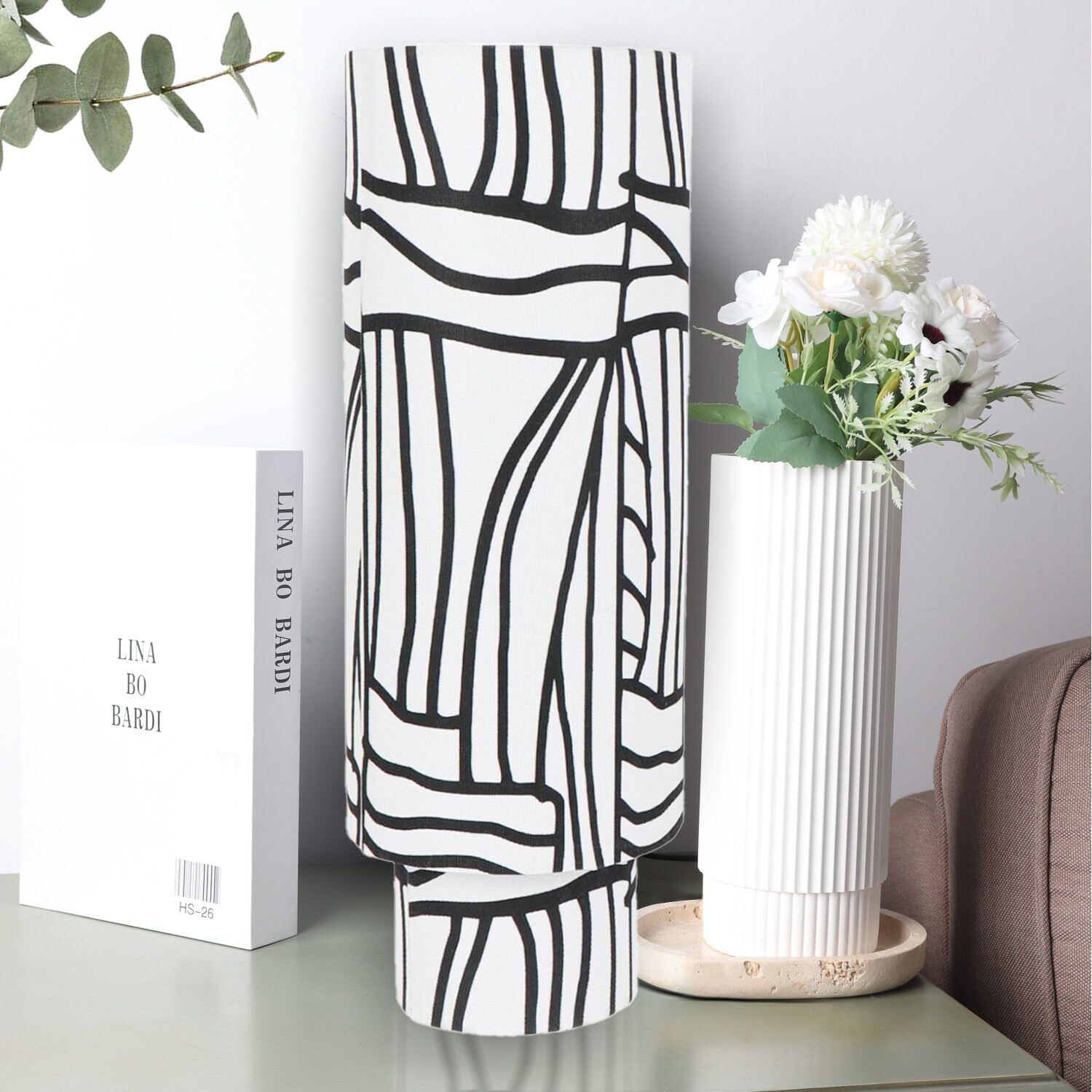 Kenzie Pattern Table Lamp Monochrome Image 2