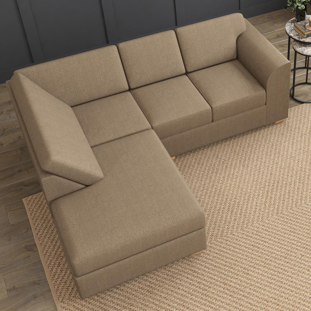 Modo 3 Seater Venice Nutmeg Left Hand Fixed Back L-Shape Corner Sofa Image 7