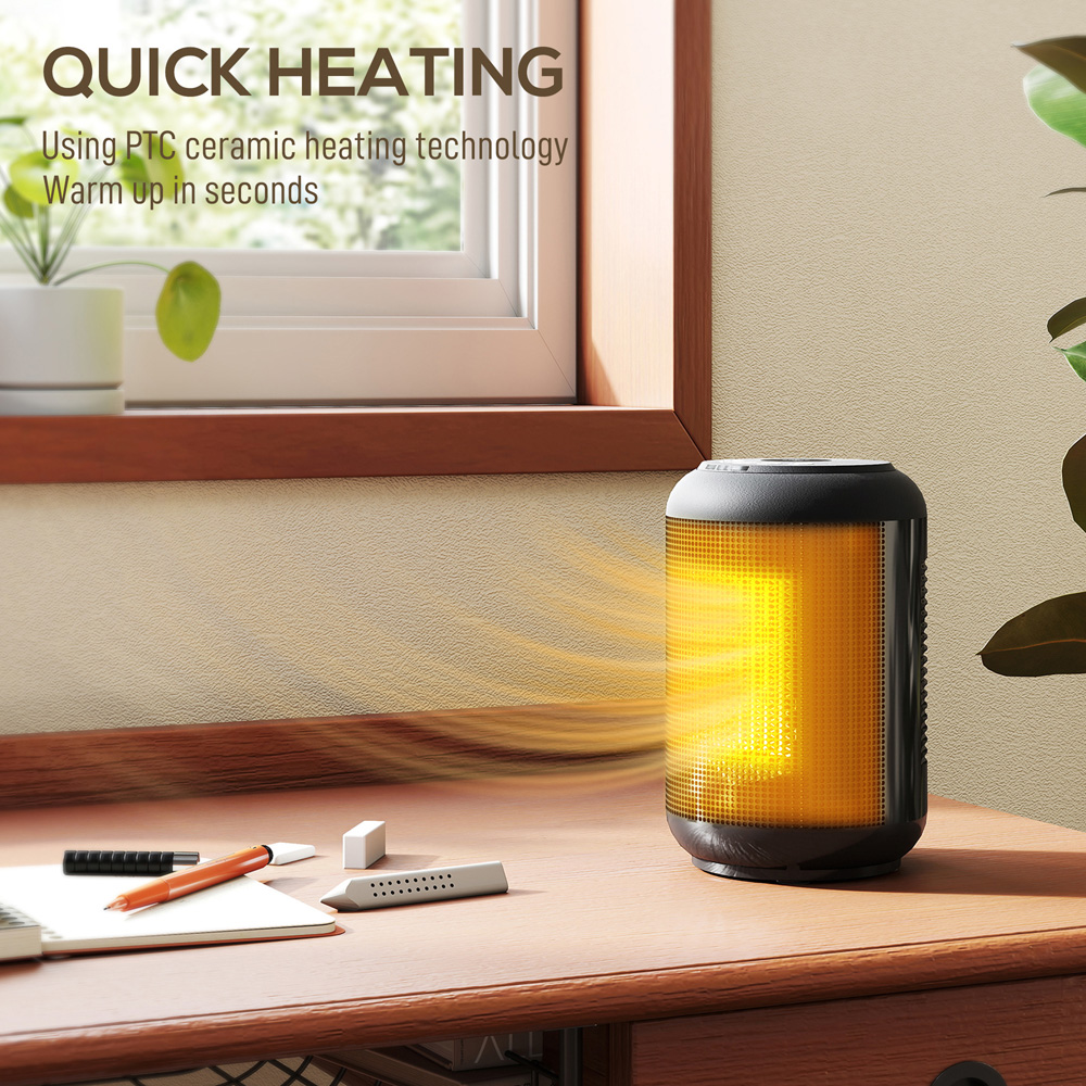 HOMCOM Black Ceramic Electric Fan Space Heater 1500W Image 8