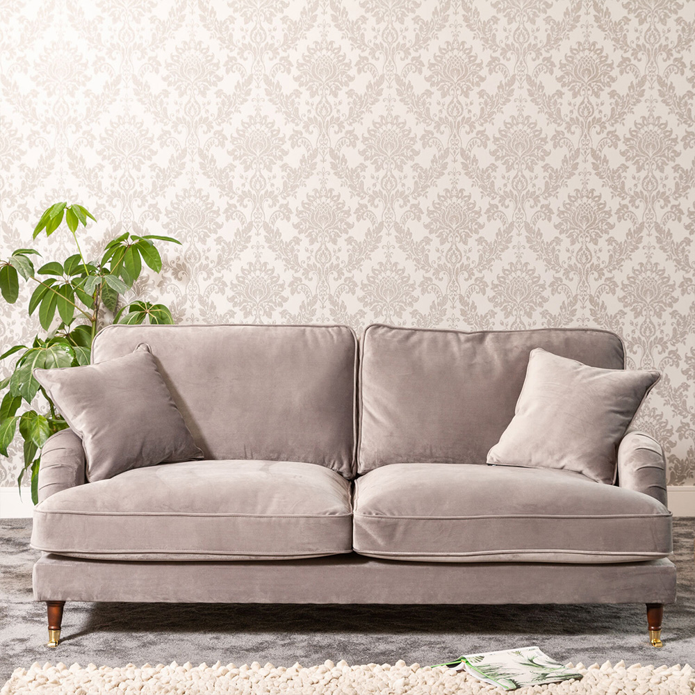 Mackenzie 2 Seater Grey Plush Velvet Sofa Image 4