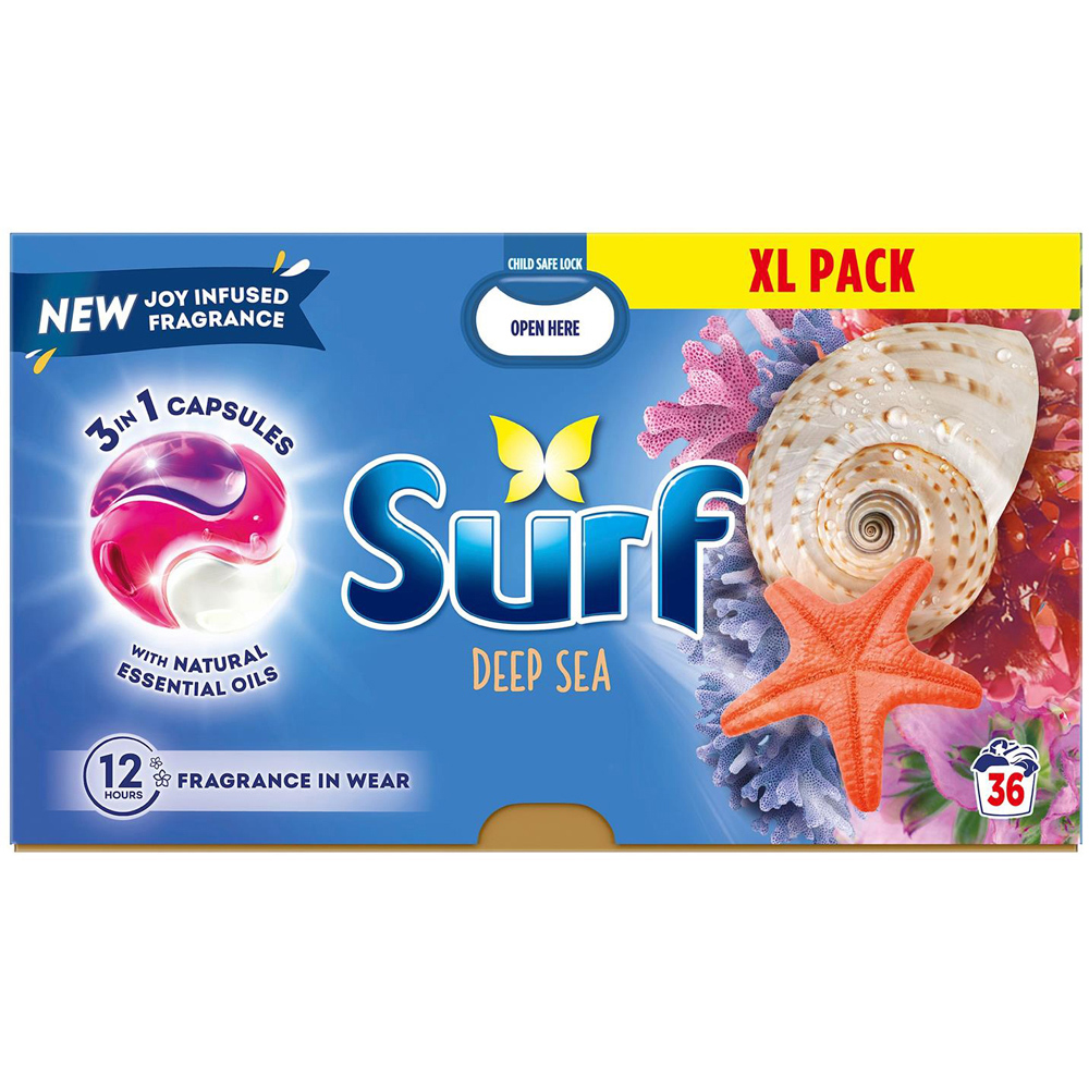 Surf 3 in 1 Deep Sea Washing Capsules 36 Washes 6 Pack Image 2