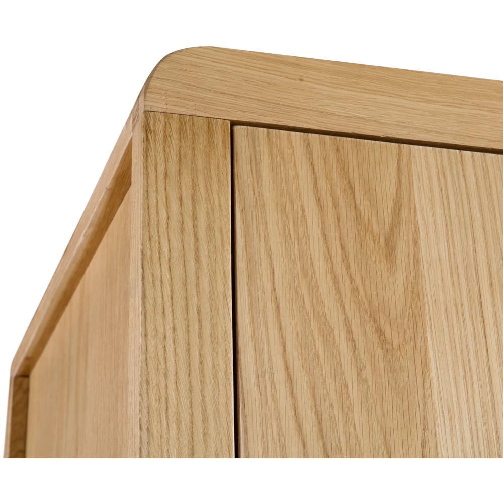 Julian Bowen Curve 2 Door Single Drawer Oak Wardrobe Image 5