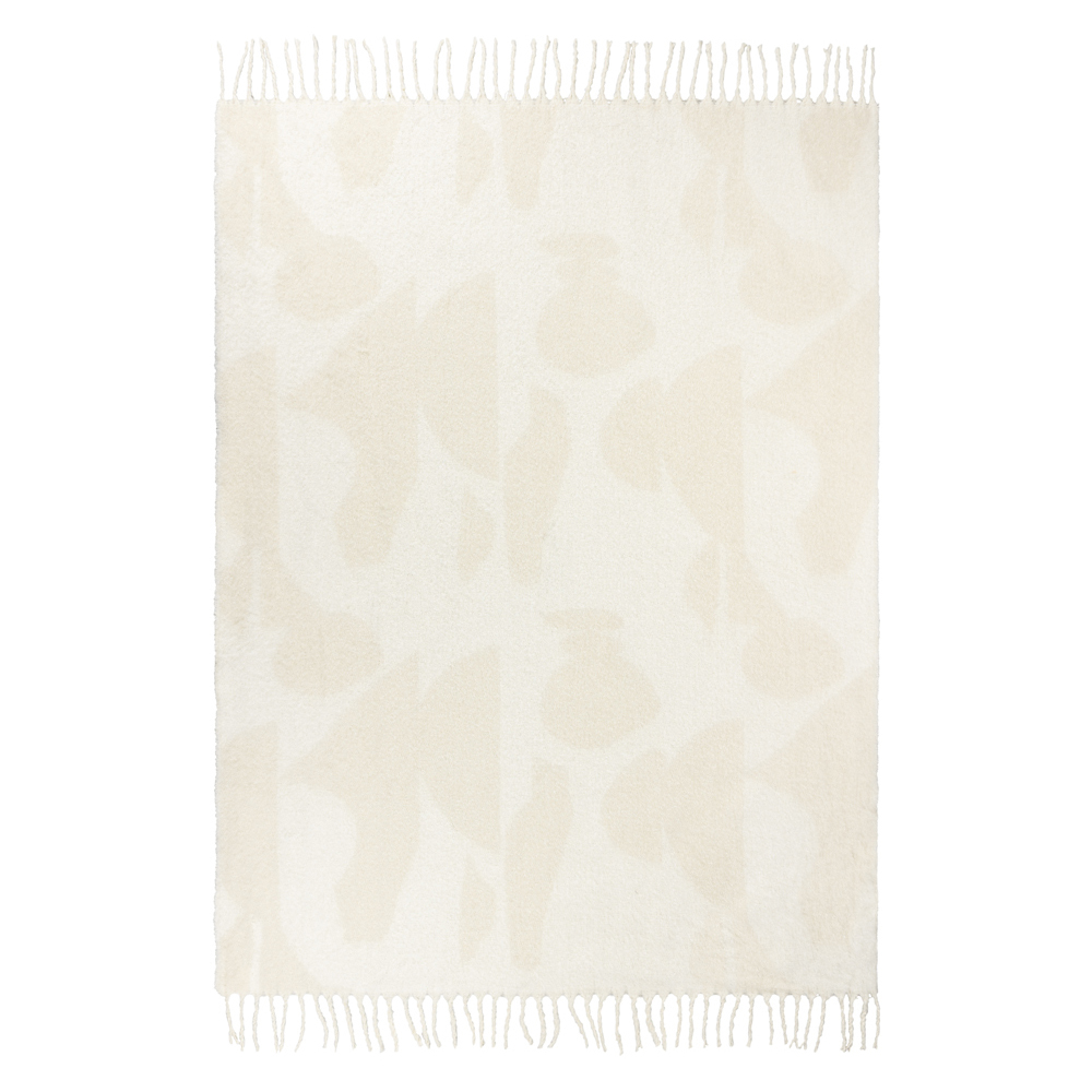 Hoem Meta Natural Jacquard Tasselled Throw 130 x 180cm Image 3