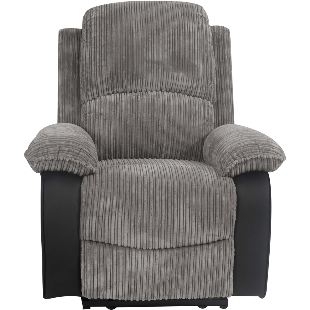 Comfy Living Grey Cord Fabric Electric Recliner Chair Image 3