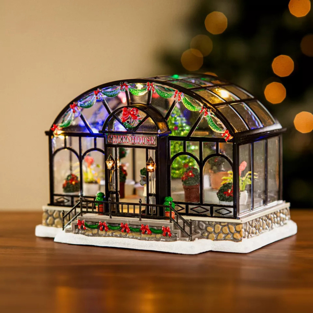 Marco Paul Warm White LED Light Up Wooden Village Scene House Christmas Ornament 30cm Image 6