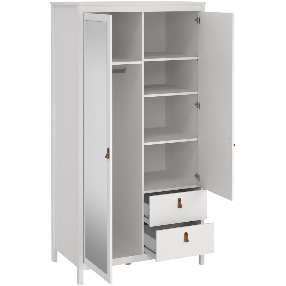 Florence Barcelona 2 Door 2 Drawer White Mirrored Wardrobe Image 4
