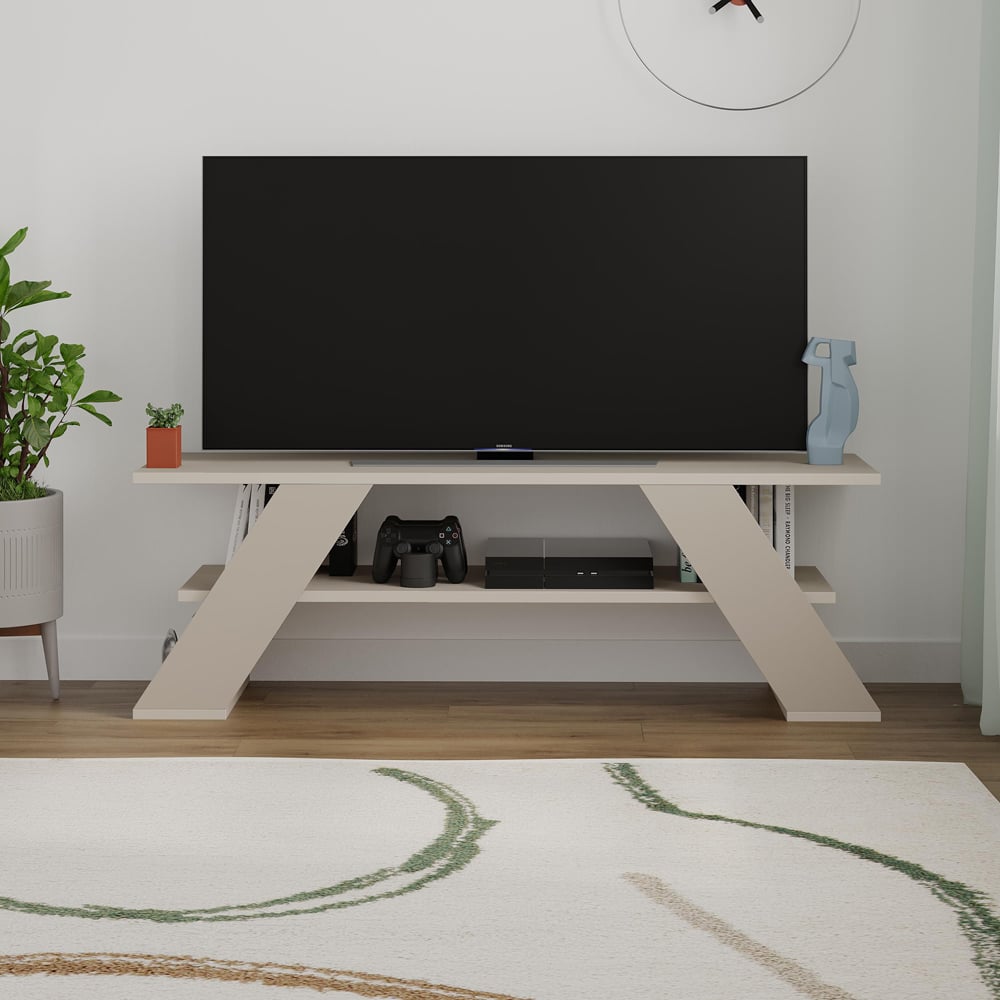 Decortie Farfalla Single Shelf Sandstone TV Unit Image 4