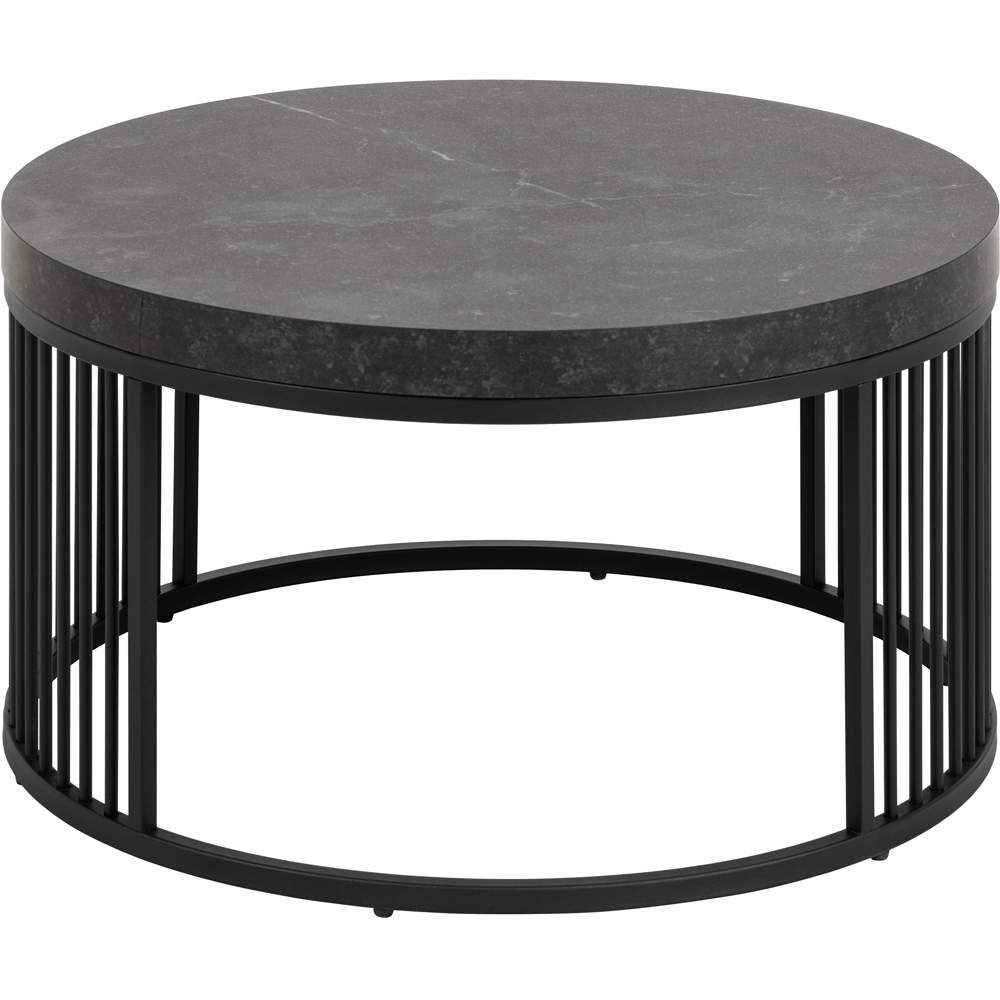 Florence Strington Matt Black Round Coffee Table Image 3