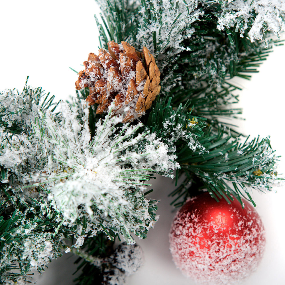 Best Artificial Red Frosted Christmas Garland 270cm Image 7