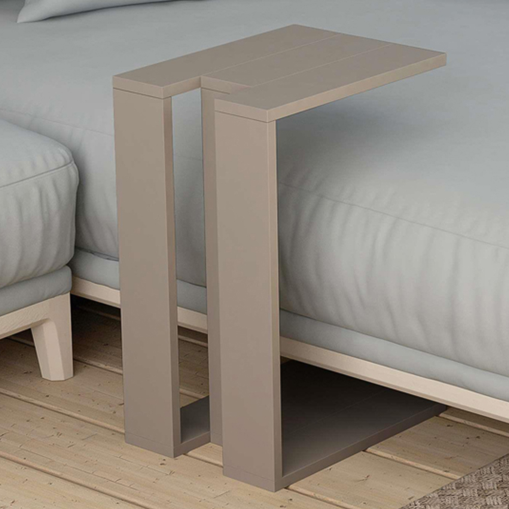 Decortie Muju Mocha Grey Modern C Shape Side Table Image 1