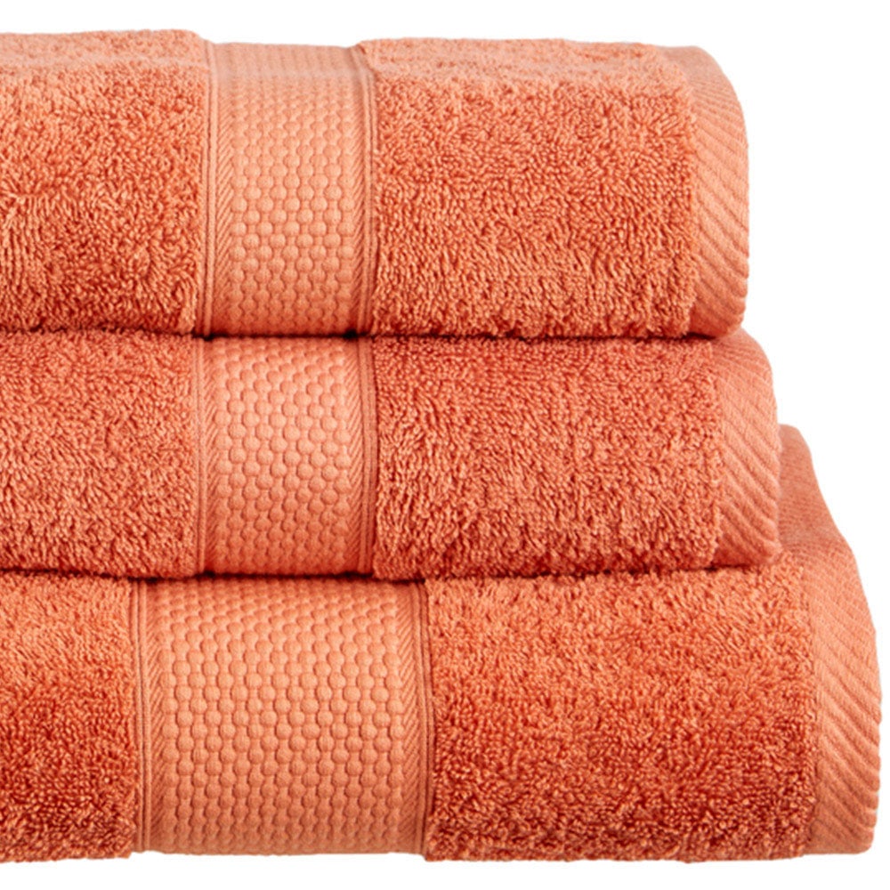 Imperial Ringspun Combed Cotton Terracotta Turkish Bath Towel 2 Pack Image 2