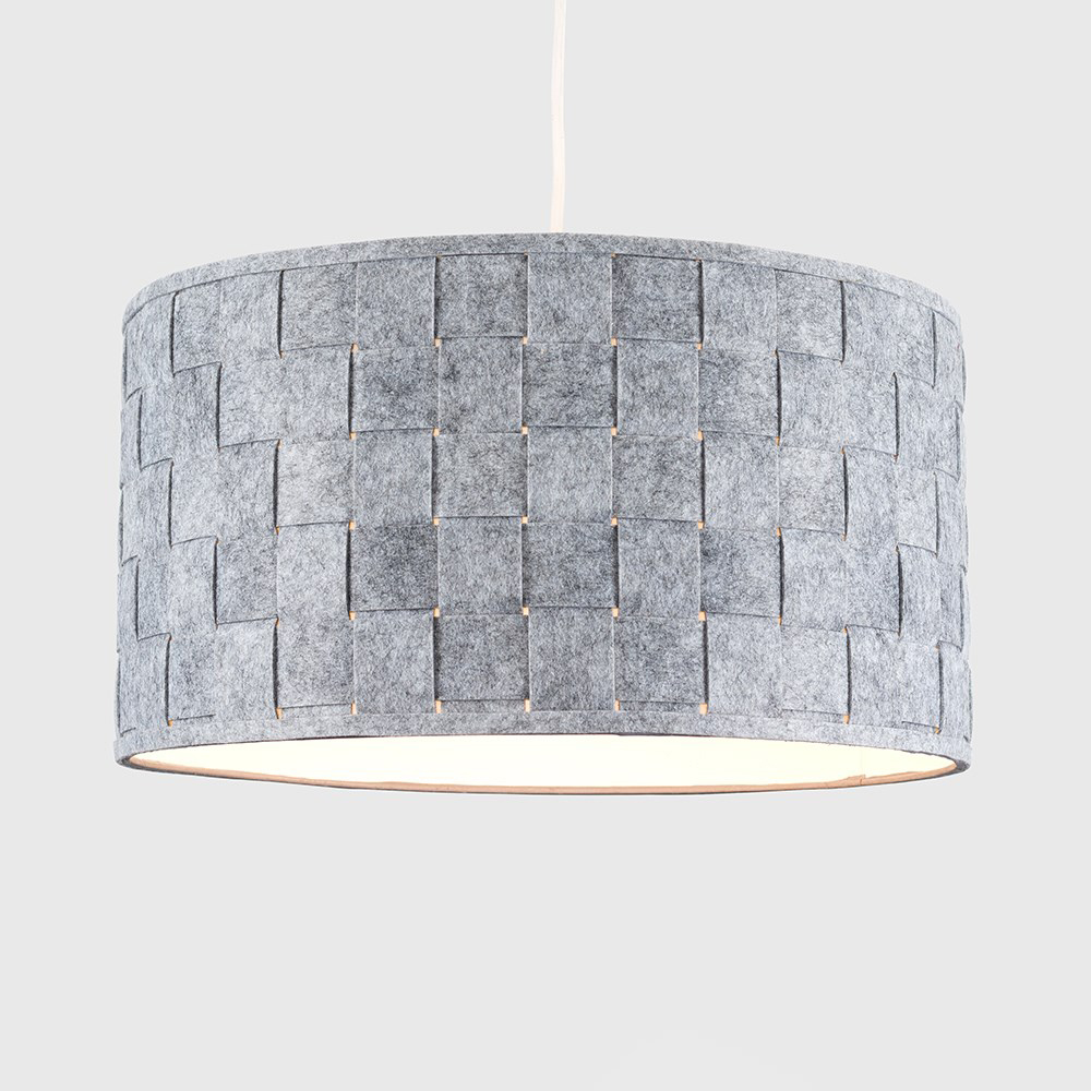 ValueLights Monza Extra Large Grey Felt Weave Lamp Shade Image 3
