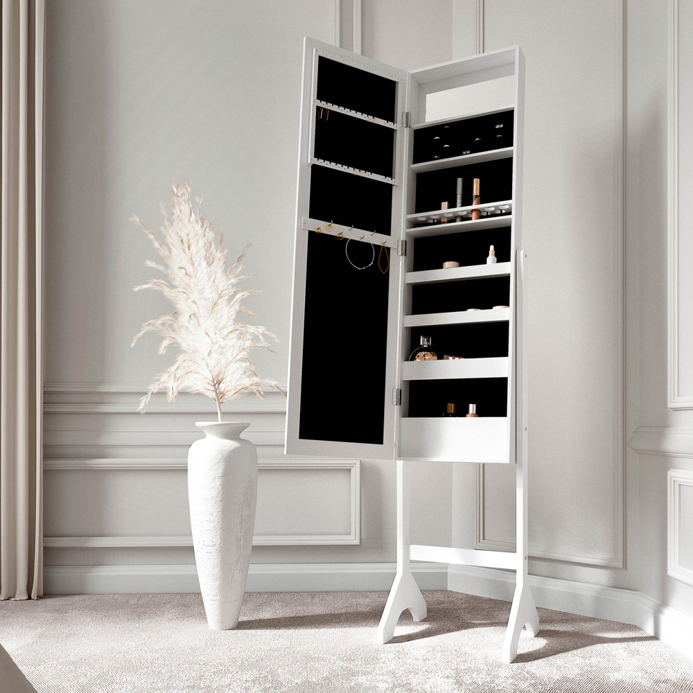 CARME Home Caitlyn Standing Full Length Jewellery Mirror Cabinet Image 2