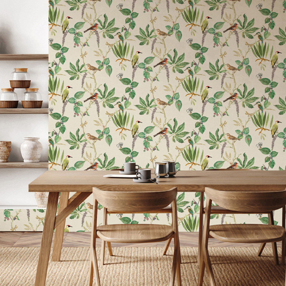 Esselle Home Hill Top Garden Cotton and Green Wallpaper Image 4