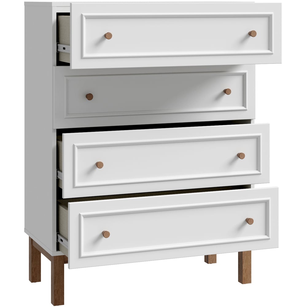 Florence Wensley 4 Drawer Light Grey and Oak Chest of Drawers Image 4