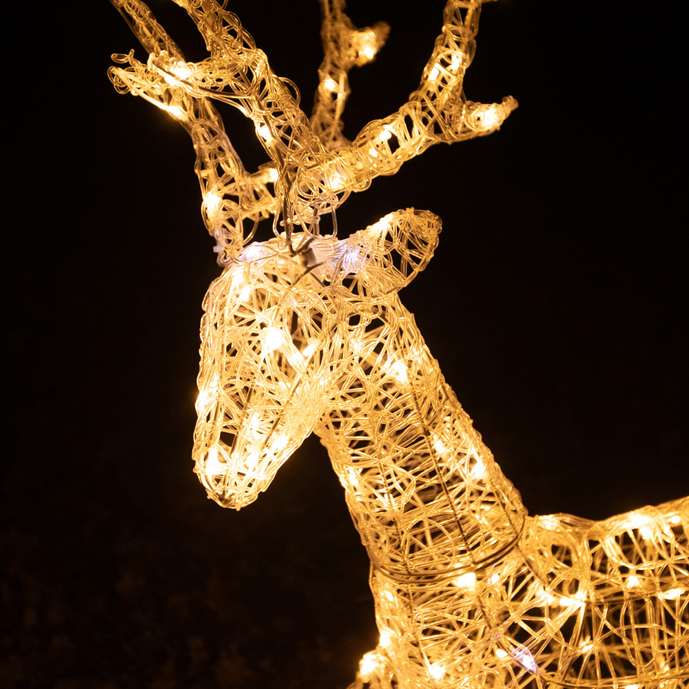 The Christmas Centre 200 LED Soft Acrylic Light-Up Stag Reindeer 4.4ft Image 3