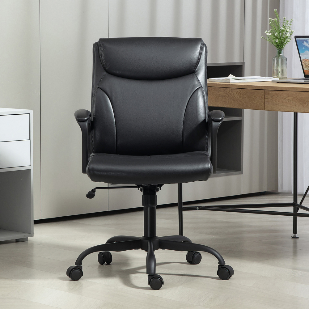 Portland Black Faux Leather Tilting Home Office Chair Image 3